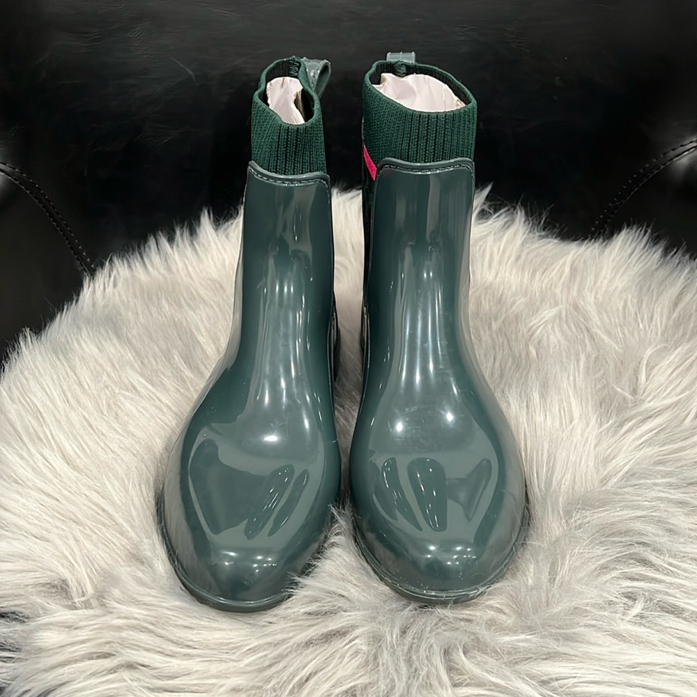 Coach size 7 rain boots dark green